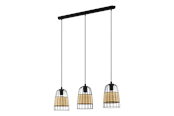 Lampor - EGLO ANWICK pendlande belysning - svart/natur - 43313