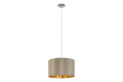 Lampor - EGLO MASERLO pendlande belysning - matt nickel/taupe, guld - 31602