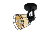 Lampor - EGLO ANWICK 1 spot - svart/natur - 43324