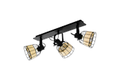 Lampor - EGLO ANWICK 1 spot - svart/natur - 43326