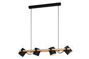 Lampor - EGLO HORNWOOD long table pendant black/brown - 43424