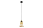 Lampor - EGLO CLAVERDON pendlande belysning - svart/natur - 43252