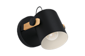 Lampor - EGLO HORNWOOD Vägglampor - svart, krämfärgad/brun - 43518