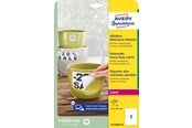 Papper, Fotopapper & Etiketter - Avery Avtagbara, slitstarka etiketter, Klarar värme, kyla, fukt, utomhusbruk, 210 x 297 mm, Laserskrivare - L4775REV-20