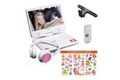 Blu-Ray & Dvd-spelare - Lenco DVP-920PK - Portable 9" DVD player with USB headphones and mounting bracket - Pink/White - DVP-920PK