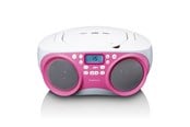 CD-spelare - Lenco SCD-301PK - Portable FM radio with CD MP3 - Pink/White - SCD-301PK