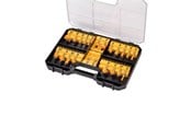 Verktyg - Dewalt 22 Piece Router Bit Set - 8mm Shaft - + Storage Box With Clear Cover - DT90017-QZ