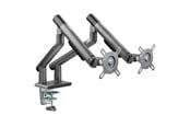 Monitorfäste - Alterzone Arm Duo dubbla bildskärmsarmar i aluminium, Grå - ALZDARM17-32-G