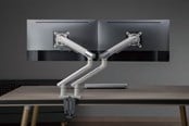 Monitorfäste - Alterzone Arm Duo USB dubbel monitorarm med 2 x USB 3.0-portar, Vit - ALZUSBDARM17-32-W