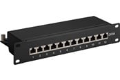 Nätverkskabel - Pro CAT 6a 10 inch (25.4 cm) patch panel 12 port bla - Svart - 4040849937965