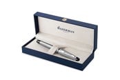 Skriv- och ritverktyg - Waterman Expert Reservoarpenna | Rostfritt stål med kromlister | Medelstor spets | Presentförpackning - S0952060
