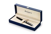 Skriv- och ritverktyg - Waterman Hémisphère Rollerball Penna | Blank svart med kromlister | Fin punkt | Svart bläck | Presentförpackning - S0920550