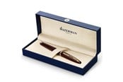 Skriv- och ritverktyg - Waterman Carène Marine Amber reservoarpenna | Blank Brun & Svart med 23k Guldklämma | Spets med blå bläckpatron | Presentförpackning - S0700860
