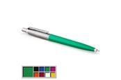 Skriv- och ritverktyg - Parker Jotter Originals-penna, grön lackering, medium spets, blått bläck, bubbelförpackning - 2076058