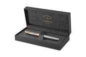 Skriv- och ritverktyg - Parker Sonnet reservoarpenna | Rostfritt stål med gulddetaljer | Medium spets | Presentförpackning - 1931505