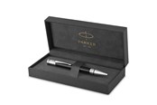 Skriv- och ritverktyg - Parker Duofold kulspetspenna | Klassisk svart med Palladium-detaljer | Svart bläckpatron med medium spets | Presentförpackning av hög kvalitet - 1931390