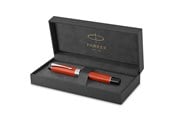 Skriv- och ritverktyg - Parker Duofold Centennial reservoarpenna | Klassisk Big Red Vintage | Medium spets i rent guld | Svart bläck och omvandlare | Presentförpackning av hög kvalitet - 1931376