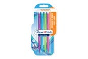 Skriv- och ritverktyg - Paper Mate Non-Stop Stiftpenna | 0,7 mm | HB #2 | Skaft i flera neonfärger | 4 stycken - 2027757