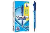 Skriv- och ritverktyg - Paper Mate Flexgrip Ultra Kulspetspennor med tryckknapp | Mediumspets (1,0 mm) | Blå | 12 stycken - S0190433