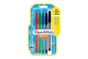 Skriv- och ritverktyg - Paper Mate InkJoy 100ST Kulspetspennor med huv | Fin spets (0,7 mm) | Sortiment av klassiska färger | 5 stycken - 1956735
