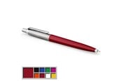 Skriv- och ritverktyg - Parker Jotter Originals-penna, röd lack, medium spets, blått bläck, bubbelförpackning - 2096857