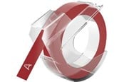Papper, Fotopapper & Etiketter - DYMO präglingsetiketttejp | 9 mm x 3 m rulle | Vitt tryck på rött | Självhäftande | för präglingsetiketter | 1 rulle - 520102