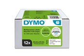 Papper, Fotopapper & Etiketter - DYMO LabelWriter-originaletiketter för flera ändamål | 32 mm x 57 mm | 12 rullar med 1 000 etiketter (12000 st.) - 2093095