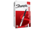 Skriv- och ritverktyg - Sharpie Fine permanenta märkpennor med tryckknapp | Fin spets | Svart | 12 stycken - S0810840