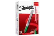 Skriv- och ritverktyg - Sharpie permanenta märkpennor | Fin spets | Grön | 12 stycken - S0810960