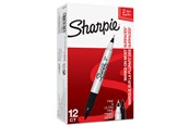 Skriv- och ritverktyg - Sharpie Twin Tip permanenta märkpennor | Fin och ultrafin spets | Svart | 12 stycken - S0811100