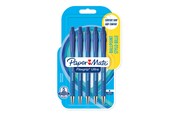 Skriv- och ritverktyg - Paper Mate Flexgrip Ultra Kulspetspennor med tryckknapp | Mediumspets (1,0 mm) | Blå | 5 stycken - 2027755
