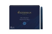 Skriv- och ritverktyg - Waterman -refillbläckpatroner för reservoarpenna | Invändiga, långa patroner | Mystiskt blått | 8 st. - S0110910