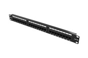 Nätverks tillbehör - Deltaco 19" patch panel 24xRJ45 Cat6a UTP 10Gb - PAN-124
