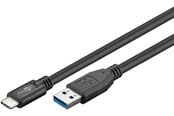 USB-kabel - Pro USB-A <-> USB-C - 3m - USB 3.0 - Svart - PUSB3.2G1-AC-BLK-3M