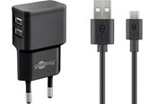 Mobile - Adapters & Chargers - Pro Dual Micro USB charger set 2.4 A - 4040849449840