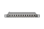 Nätverks tillbehör - DIGITUS 12-Port CAT 6A Slim Patch Panel - DN-91612S-SL-EA