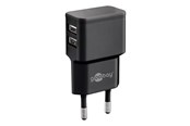Mobile - Adapters & Chargers - Goobay Dual USB charger 2.4 A (12W) black - 44951