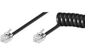 Nätverkskabel - Pro Phone handset spiral cable CCA (copper-clad aluminium) - Svart - 4m - 4040849680021