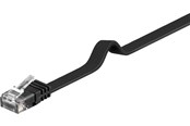 Nätverkskabel - Pro LAN CAT 6 Flat U/UTP - Svart - 1m - 95382