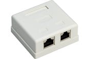 Tillbehör (Fästen, uttag etc.) - Pro 2-port RJ45 surface mount installation box CAT 6 STP white - 4040849776359
