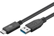 USB-kabel - Pro USB-A <-> USB-C - 0.5m - USB 3.2 Gen 2 - Svart - PUSB3.2G2-AC-BLK-0.5M