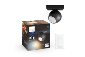 Smarta Hem - Philips Hue Buckram Singel Spotlight - Svart - Med Dimmer Switch - 929003048701