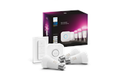 Smarta Hem - Philips Hue White & Color Ambiance Starter Kit – 3x E27 A60-lampor + DimmerSwitch + Hue Bridge - 929002468804