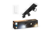 Smarta Hem - Philips Hue Runner Trippel Spotlight - Svart - Med Dimmer Switch - 929003811901