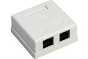Nätverkskabel - Pro 2-port RJ45 surface mount installation box CAT 6 UTP white - Vit - 0cm - 4040849776335