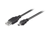 USB-kabel - Pro USB-A <-> USB Mini-B (5-pin) - 1m - Svart - 4040849457401