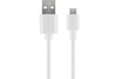 USB-kabel - Pro USB-A <-> USB Micro-B - 0.5m - Vit - 4040849386657