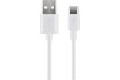 USB-kabel - Pro USB-A <-> USB-C - 2m - USB 2.0 - Vit - PUSB2.0-AC-WHT-2M