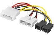 Strömkabel (intern) - Pro Power cable/adapter for PC fans 5.25 inch male to fan 2x 12 V/2x 5 V - 4040849936326