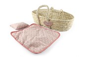 Docka, bamse och tillbehör - Happy Friend Wicker Moses Basket - 504318